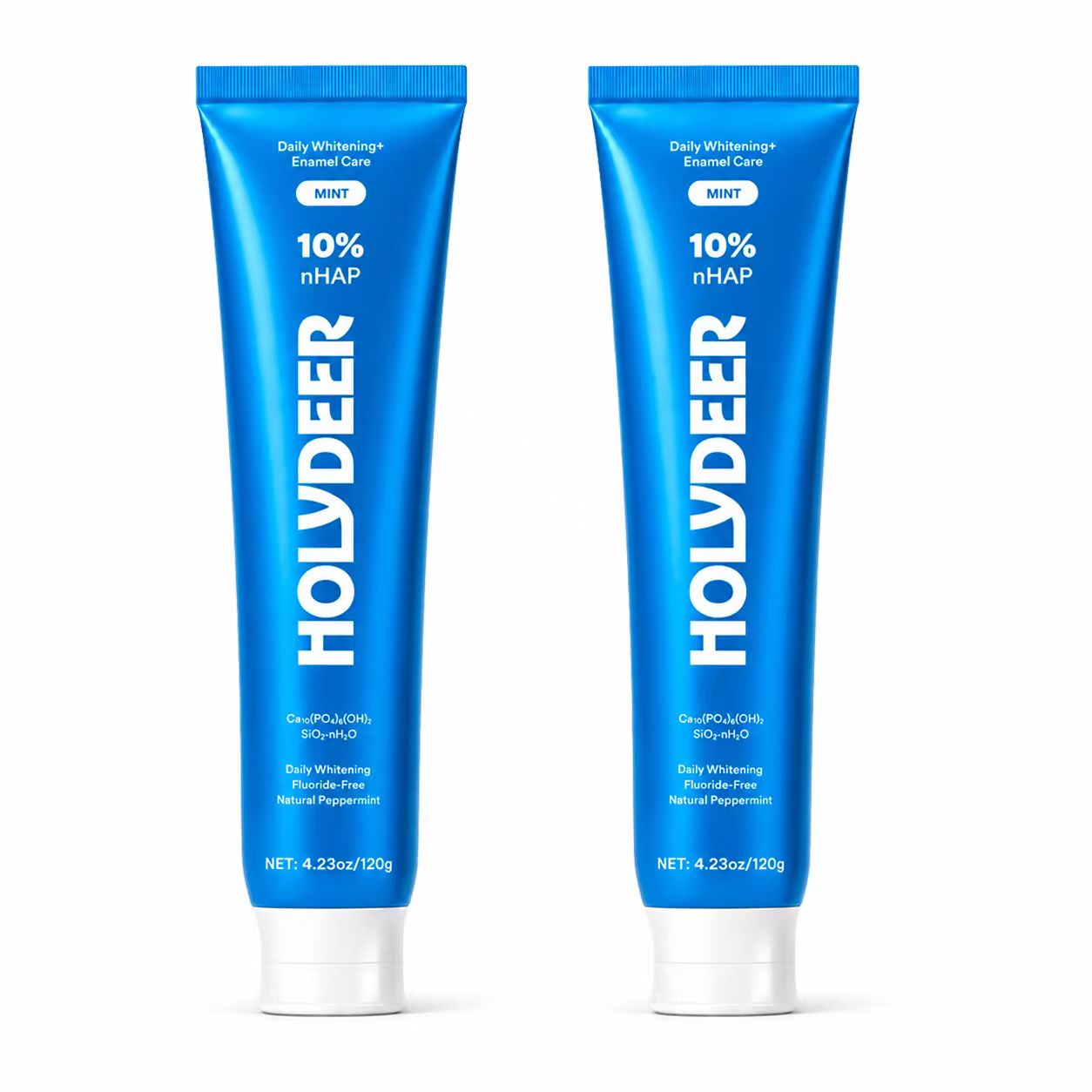HOLYDEER 10% nHAP mint toothpaste, two 120 g tubes