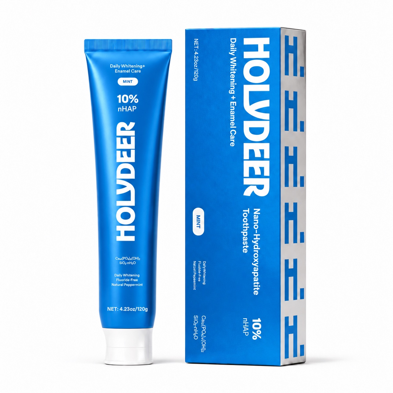 HOLYDEER 10% nHAP mint toothpaste 1 pack, tube and box, 120 g
