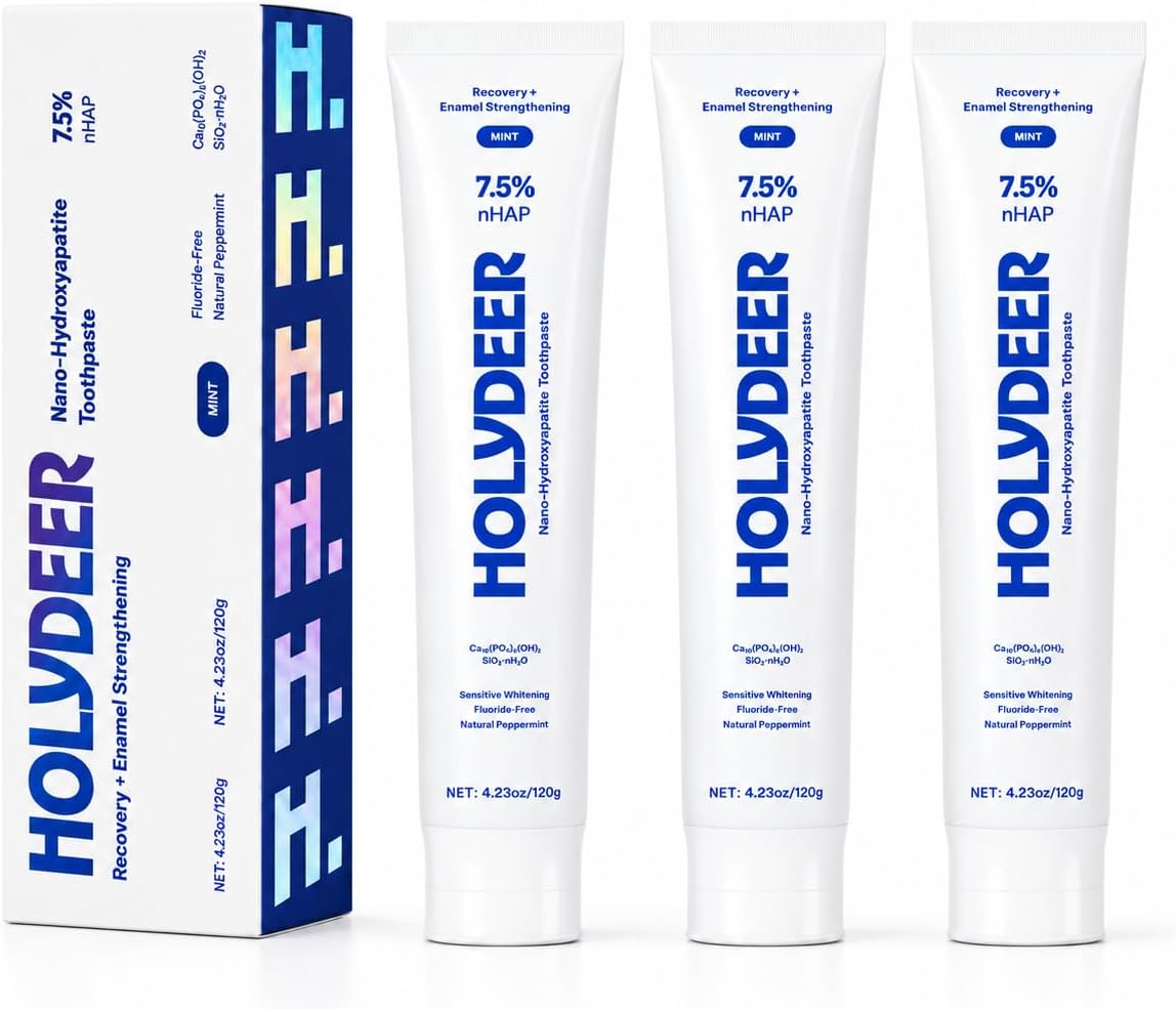 Holydeer blue 7.5% nHAP toothpaste 3 pack