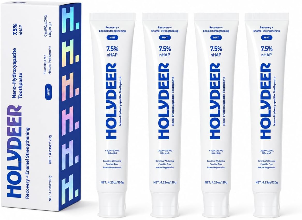 Holydeer blue 7.5% nHAP toothpaste 4 pack